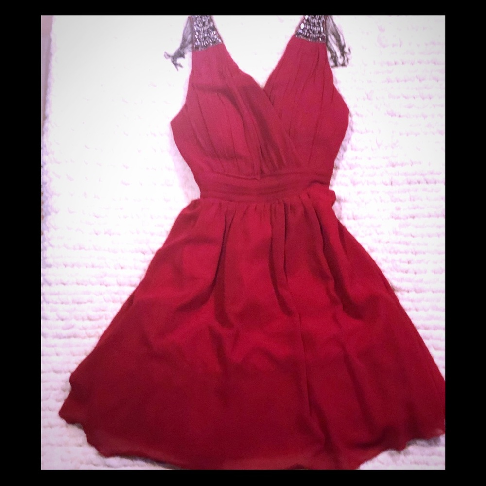 Red fit & flare dress